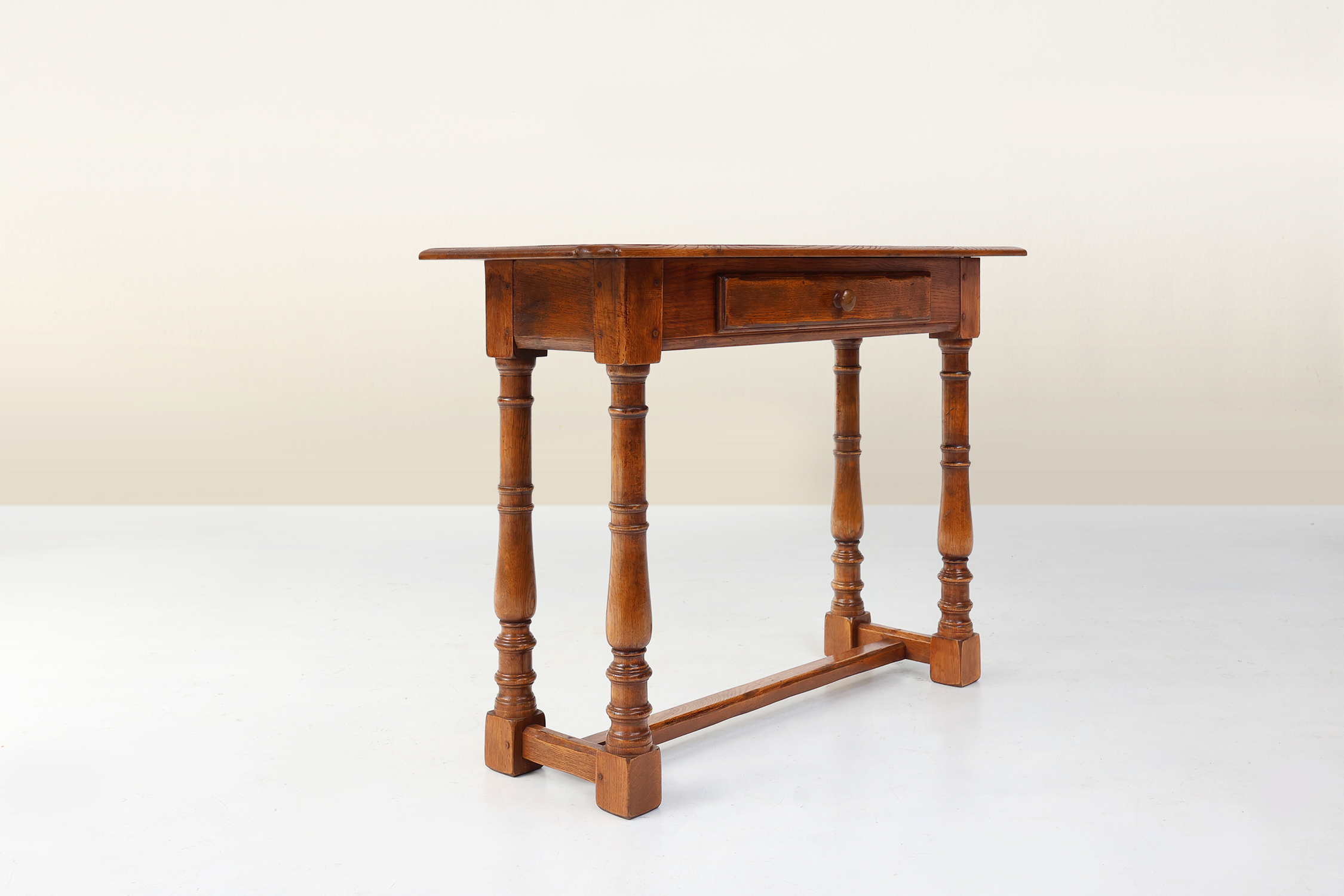 Rustic oak console table with drawer, Belgium ca. 1800thumbnail